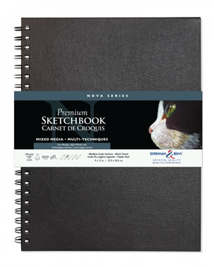 Stillman /& Birn Nova Series Wirebound Sketchbook for Mixed Media 7 x 10 inches 399710T Black and Gray paper Includes Beige